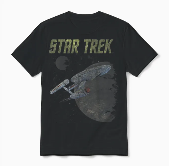 Star Trek: the Original Series Vintage Enterprise Unisex T-Shirt in Black