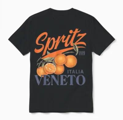 Spritz Veneto Tshirt Italia Vintage Orange Wein Italien Unisex T-Shirt - Black