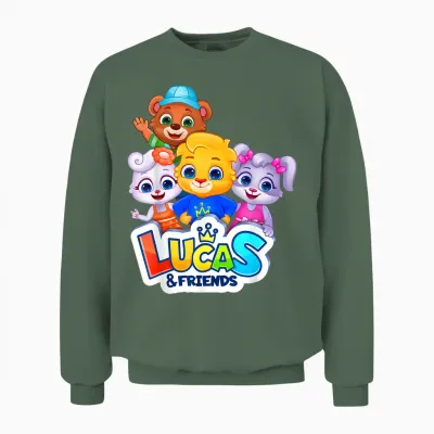 Official Appstudios Rv Characters | Lucas & Friends Gang Unisex Sweatshirt - Military Green