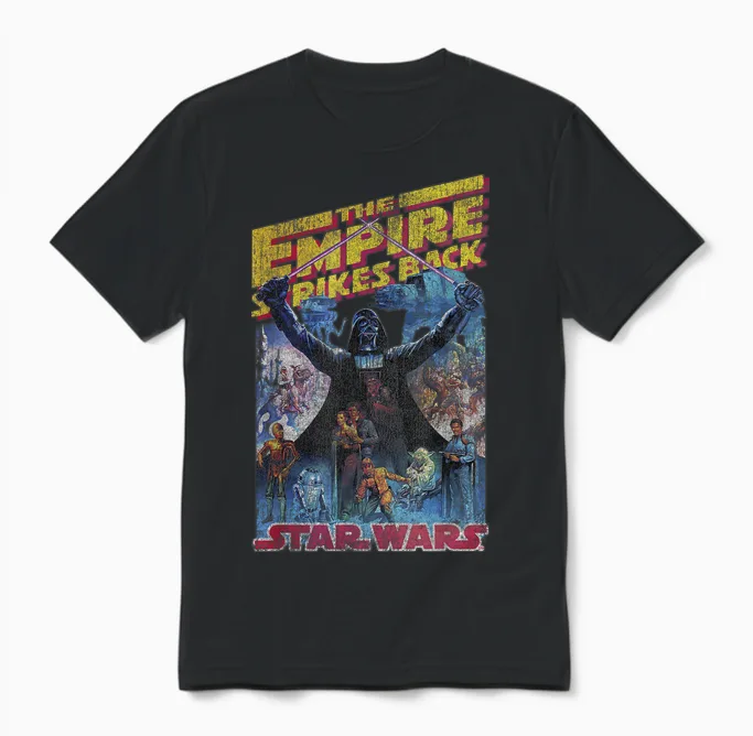 Star Wars Empire Strikes Back Retro Unisex T-Shirt in Black