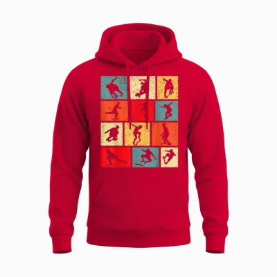 Skateboard Skater Jungen Kinder Herren Unisex Hoodie - Red