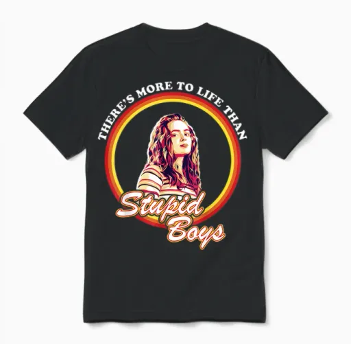 Netflix Stranger Things Max More to Life Than Stupid Boys Short Sleeve Unisex T-Shirt in Black