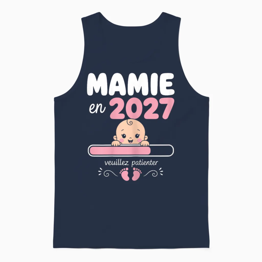 Future Mamie En 2026 Cadeau Annonce Grossesse Grand-Mère Unisex Tank Top in Navy