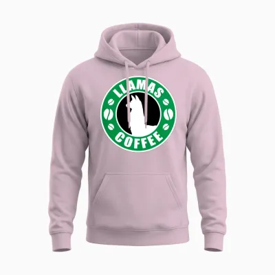 Llamas and Coffee Humour Funny Llamas Coffee Gift Unisex Hoodie - Light Pink