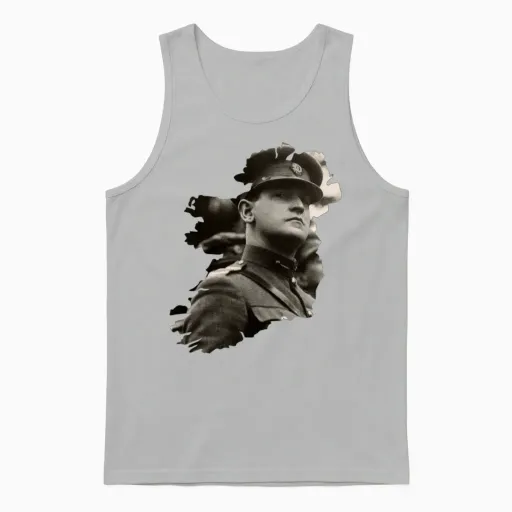 The Big Fella Michael Collins Irish Unisex Tank Top in Ash