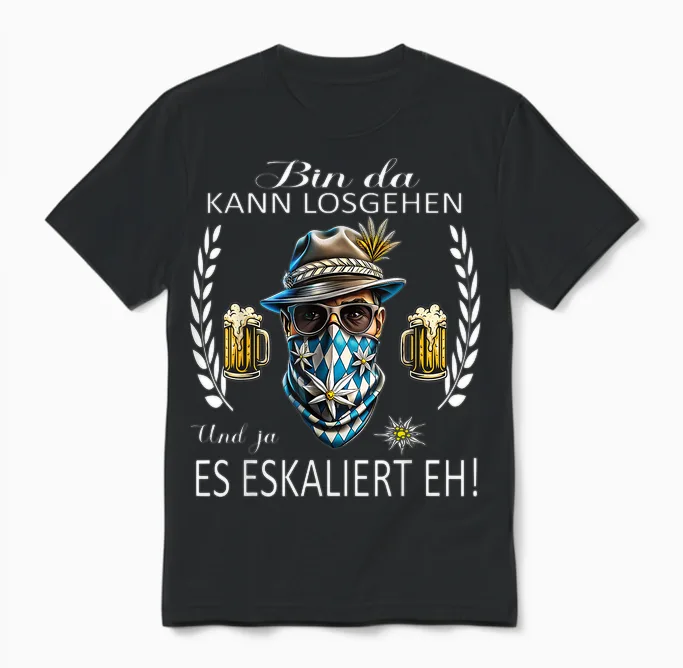 Grantler Trachten Herren Tracht Lausbua Passend Oktoberfest Unisex T-Shirt in Black