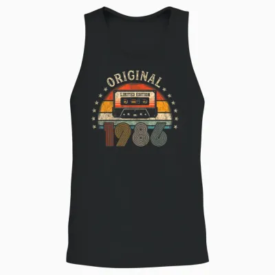 40 Jahre Geburtstag Mann Frau Original Vintage Jahrgang 1986 Unisex Tank Top - Black