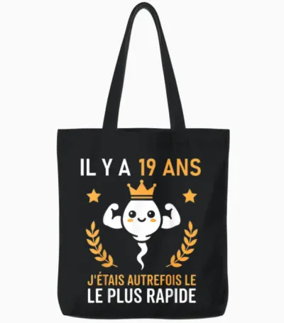 Le Plus Rapide Graine Blague Anniversaire Humour 19 Ans Tote Bags - Black