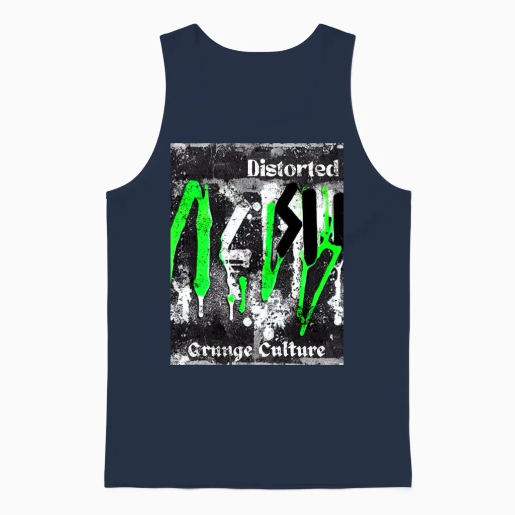 Street Culture Grunge Style Unisex Tank Top in Navy