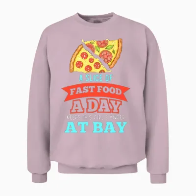 A Slice of Fast Food Unisex Sweatshirt - Light Pink