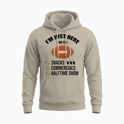 Just Here for Snacks Commercials Halftime Football Unisex Hoodie - Sand