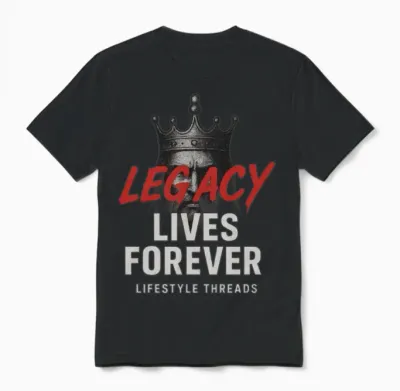 Legacy Tee with Crowned Warrior Design Unisex T-Shirt - Black