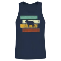 Cow Retro Farm & Country Unisex Tank Top - Navy – 2