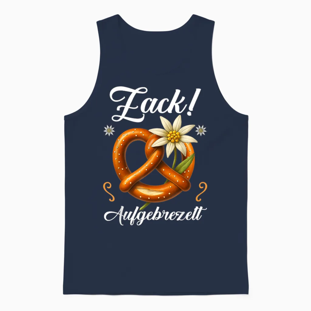 Zack Pretzel Costume Shirt Bavaria Costume Unisex Tank Top in Navy
