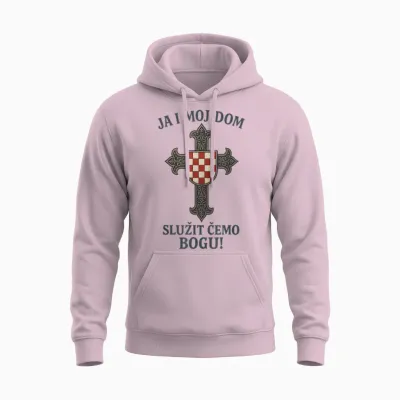 Christliches Kroatisches Kreuz | Hrvatska | Kroatien Unisex Hoodie - Light Pink