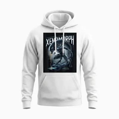 Movie Poster Alien 45th Anniversary Xenomorph 1979 in T-Shirt, Black, S Unisex Hoodie - White