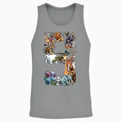 9. Geburtstag 9 Jahre Alt Zoo Tiere Wildlife Safari Dschungel Unisex Tank Top - Sport Grey