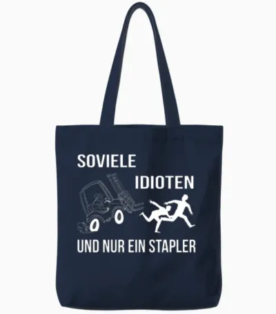 Warehouse Worker Forklift Operator Tote Bags - Navy