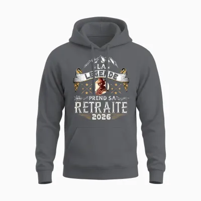 La Légende Prend Sa Retraite 2026 Homme Humour Humoristique Unisex Hoodie - Charcoal