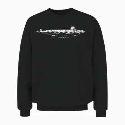 Us Navy Submarine Vessel Vintage Submariner Unisex Sweatshirt - Black
