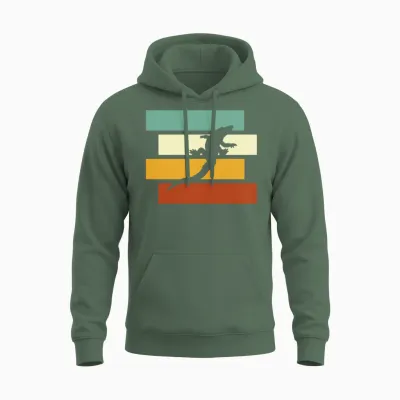 Crocodile Retro Unisex Hoodie - Military Green