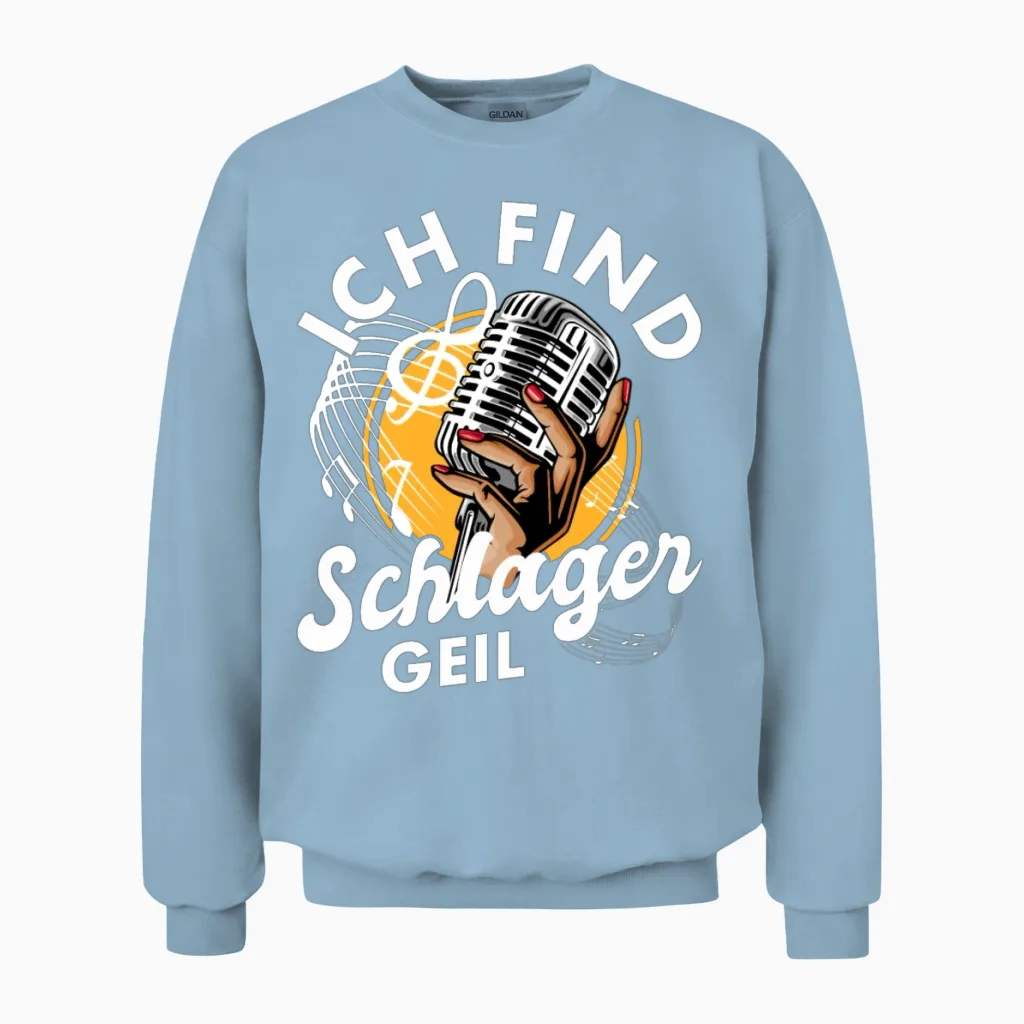 Folk Music Party Festival Outfit German Hits Unisex Sweatshirt in Light Blue