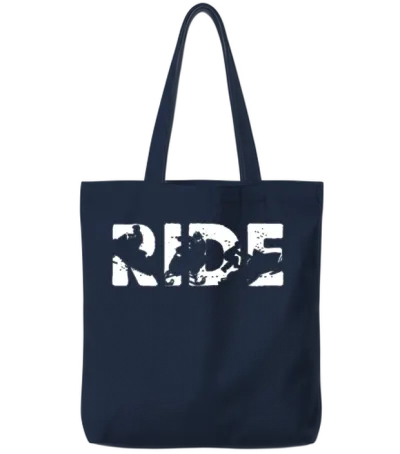 Snowmobile Ride Snowmobiling Silhouette Winter Tote Bags - Navy