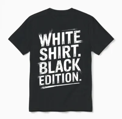 White Shirt Black Edition T-Shirt, Black Unisex T-Shirt - Black