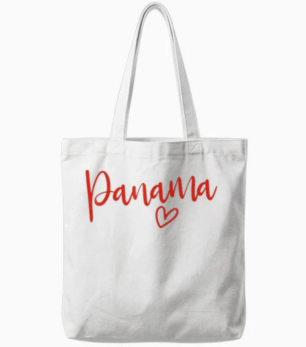 Panama Herz Damen Liebe Panama Tote Bags in White