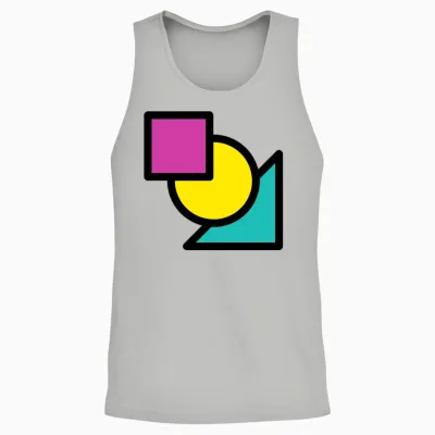 Geometry Triangle Rectangle Circle Unisex Tank Top - Ash