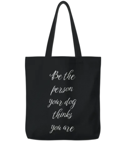 Dog Sayings, Dog Short Quote, Dog Phrases Tote Bags - Black