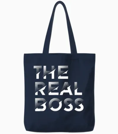 The Real Boss Familienkind Für Neugeborene, Sohn, Tochter, Tote Bags - Navy
