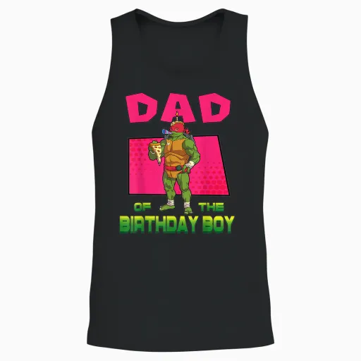 Mademark X Teenage Mutant Ninja Turtles - Raphael Daddy of the Birthday Boy Pizza Theme Party Unisex Tank Top - Black