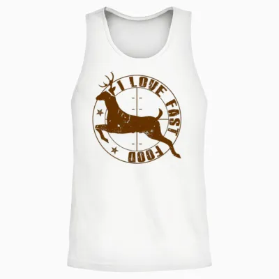I Love Fast Food Unisex Tank Top - White