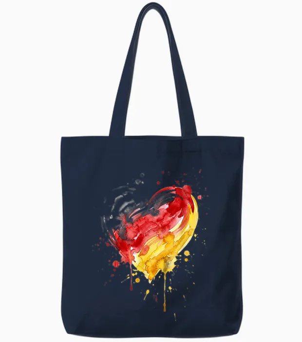 Deutschland Herz Mit Der Deutschen Flagge Germany Tote Bags in Navy