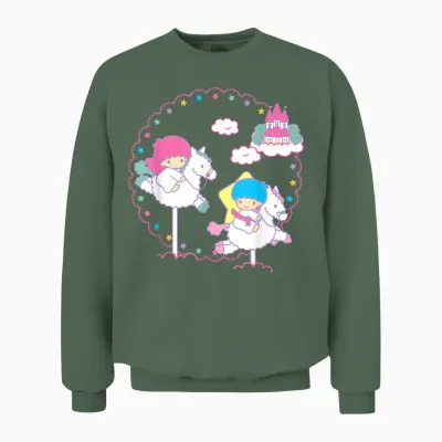 Little Twin Stars Cloud Dreamland Unisex Sweatshirt - Military Green