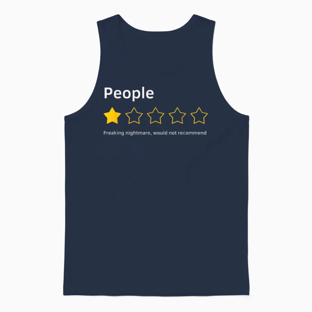 People One Star Total Nightmare Würde Funny Nicht Empfehlen Unisex Tank Top in Navy