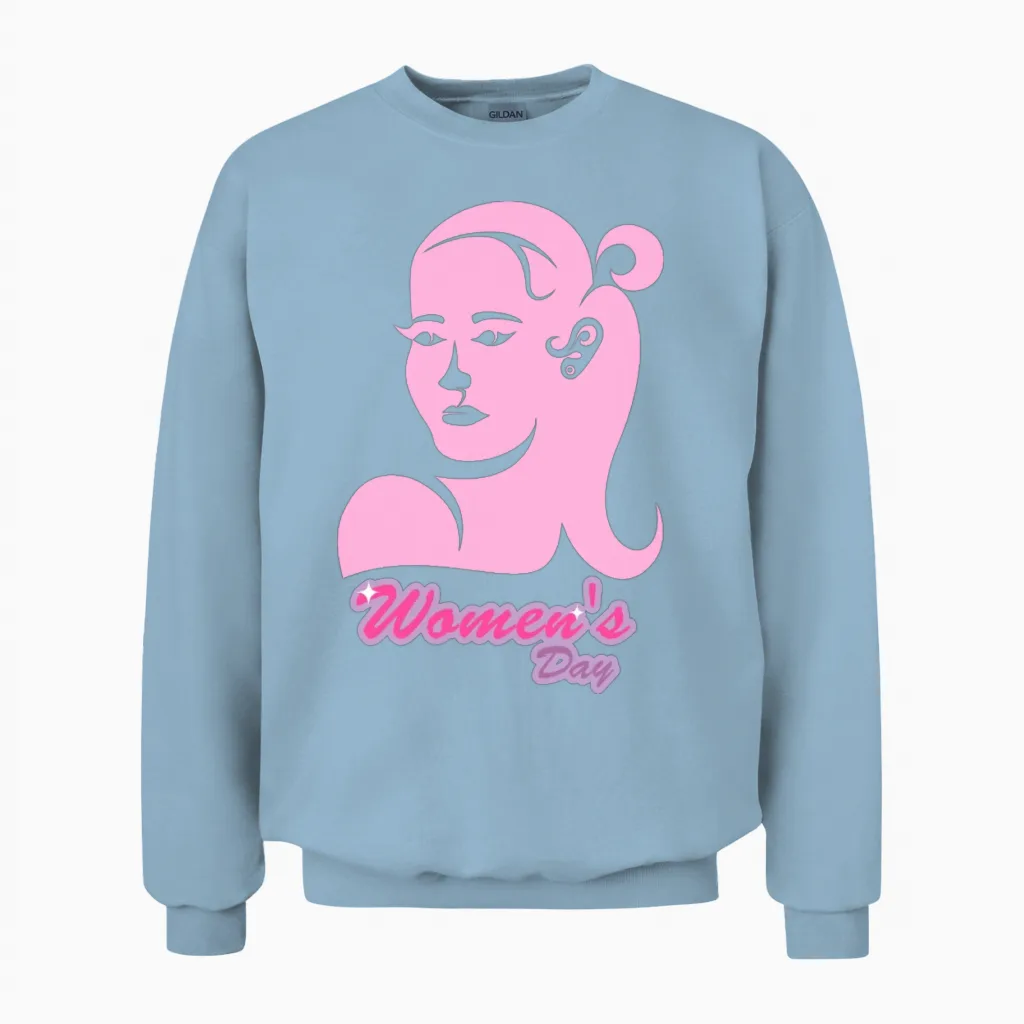 Women's Day Unisex Sweatshirt in Light Blue