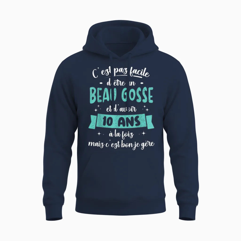 10 Years Birthday Gift Boy Beautiful Kid Gift Idea Unisex Hoodie in Navy