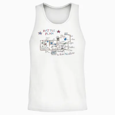 Home Alone Christmas Kevin's Battle Plan Drawing T-Shirt, Black, S Unisex Tank Top - White