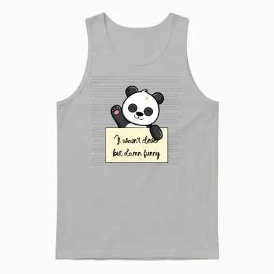 Panda Was Not Clever but Funny Unisex Tank Top - Ash