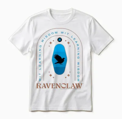Harry Potter New Design 2025 Ravenclaw with Wisdom Unisex T-Shirt - White