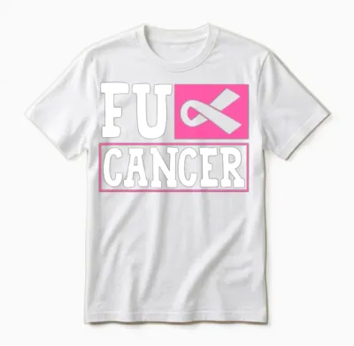 Fuck Cancer Breast Cancer Awareness Unisex T-Shirt - White