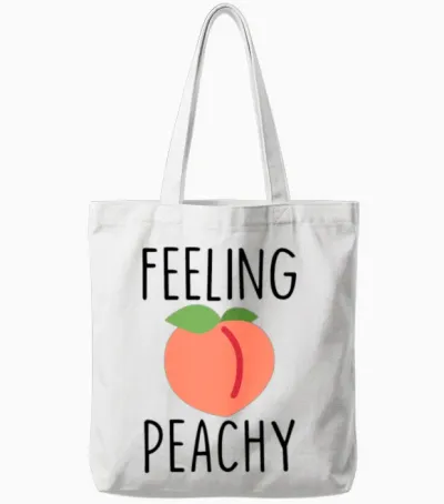 Feeling Peachy Tote Bags - White