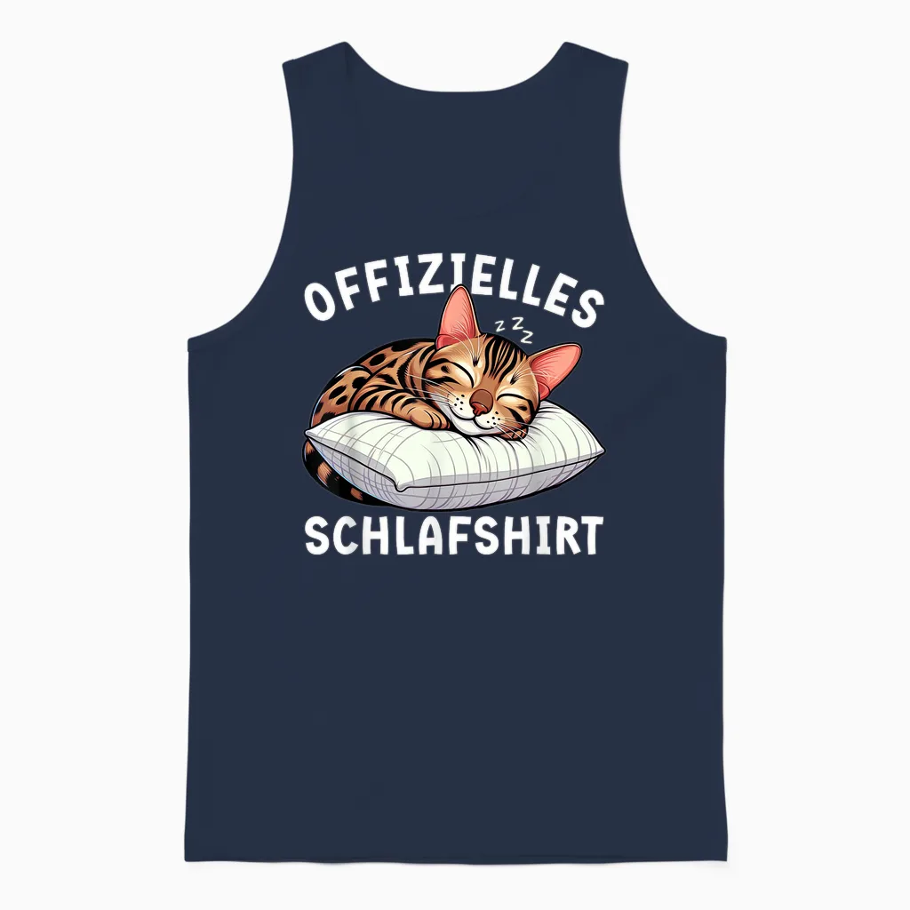 Offizielles Schlafshirt Bengal Katze Nickerchen Schlafanzug Unisex Tank Top in Navy