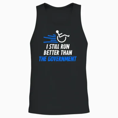 Funny Wheelchair Humor Unisex Tank Top - Black