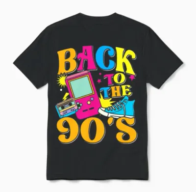 Retro 90's Back to the 90's Unisex T-Shirt - Black
