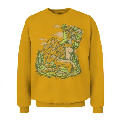 Hiking with Dog Unisex Sweatshirt - Gold