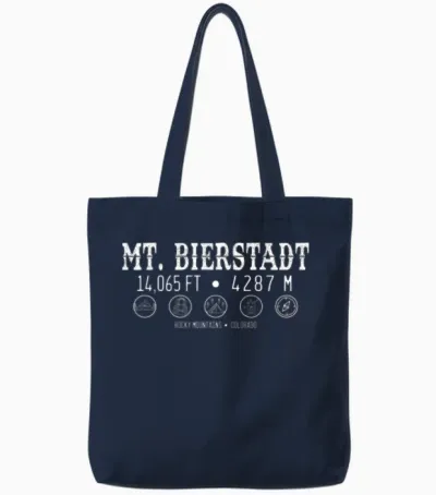 Mount Bierstadt Colorado Tote Bags - Navy