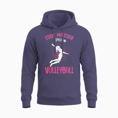 Cool Girls' Play Volleyball Volleyball T-Shirt, Black Unisex Hoodie - Heather Sport Dark Navy